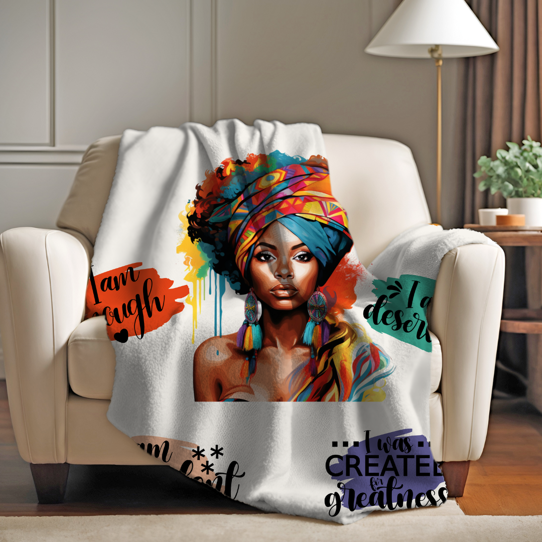 Positive Affirmation | Motivation | Self-Empowerment | Cozy Healing Throw