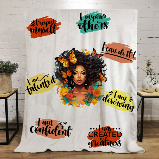 Positive Affirmation | Motivation | Self-Empowerment | Cozy Healing Throw